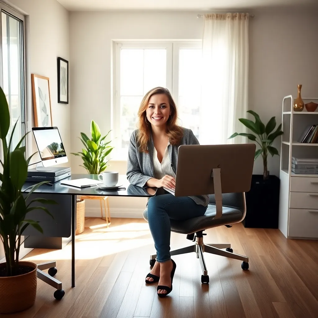 Woman working at a desk in a sunlit room with a large window, illustrating why a blog is not getting traffic