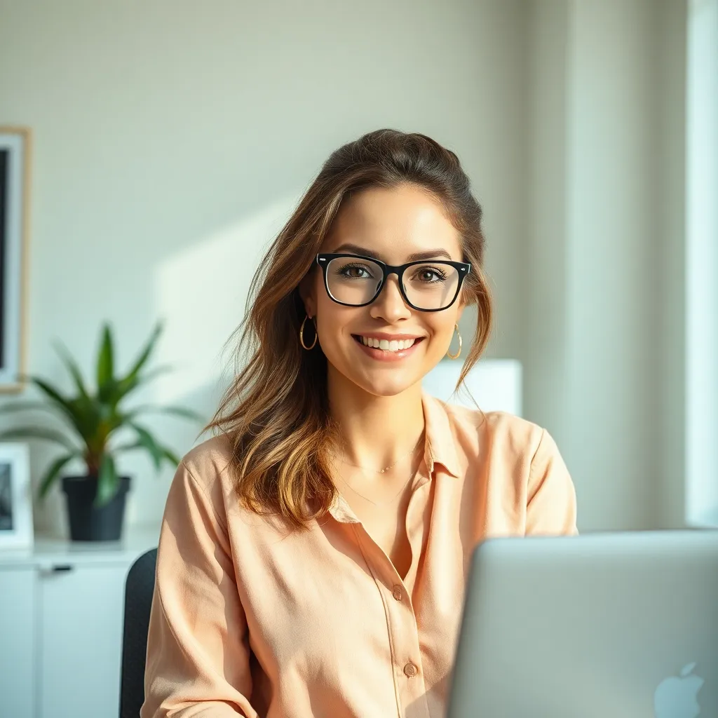 Woman in glasses smiling in a calm room with plants, illustrating why self-reflection matters for personal growth