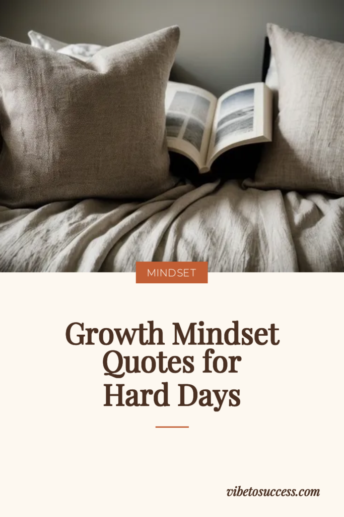 Open book resting on a linen bed, illustrating growth mindset quotes for hard days