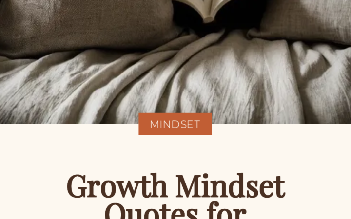 Open book resting on a linen bed, illustrating growth mindset quotes for hard days
