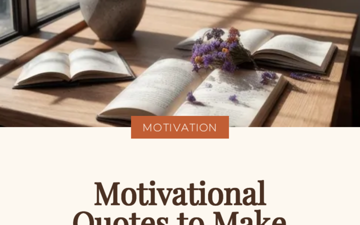 Open journal and dried flowers beside a window, illustrating motivational quotes that inspire action