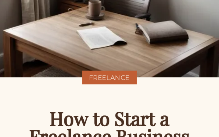 Quiet home office desk with a lamp and paperwork in warm light, illustrating how to start a freelance business from scratch